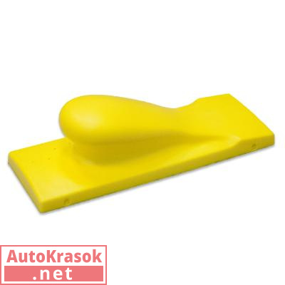 Шлифблок пенополиуретановый средний, жесткий с липучкой, желтый, 198*70 мм, 924030, Китай/Россия
