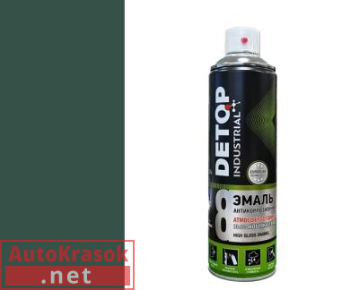 Краска Эмаль алкидная глянцевая №8, High Gloss Enamel, RAL 6005 Зеленый мох, аэрозоль 650 мл, DTI-A07772 DETOP