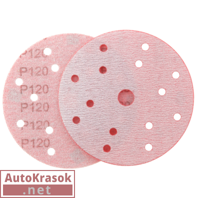 Шлифовальный круг IFILM Red ISISTEM, D=150 мм, 15 отверстий, P120, IS-IF-Red-D150-15H-P120, ISISTEM