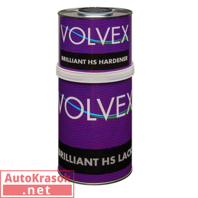 Лак акриловый прозрачный, BRILLIANT HS, устойчивый к царапинам, 1+0,5л (комплект), 34460587, VOLVEX