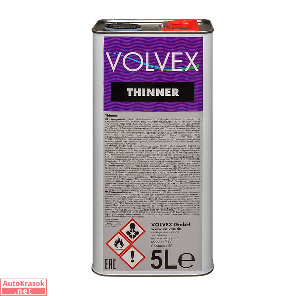 Растворитель для акриловых изделий ACRYL THINNER, 5 л, VOLVEX