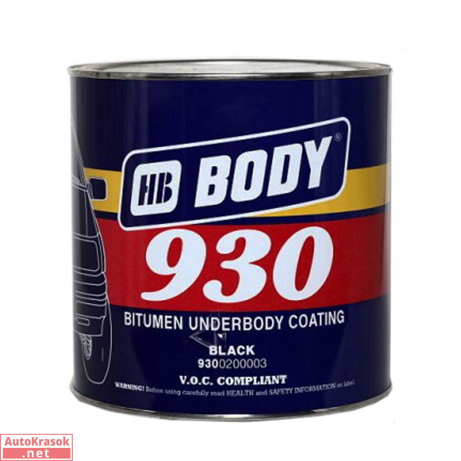 930 черный антикор мастика, 2,5 кг, 9300200003, Body HB