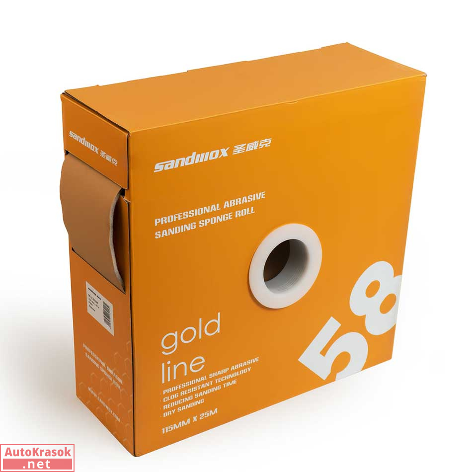 Губка шлифовальная на поролоне 58 Gold рулон (200 листов), 115*125 мм, P320, Sandwox