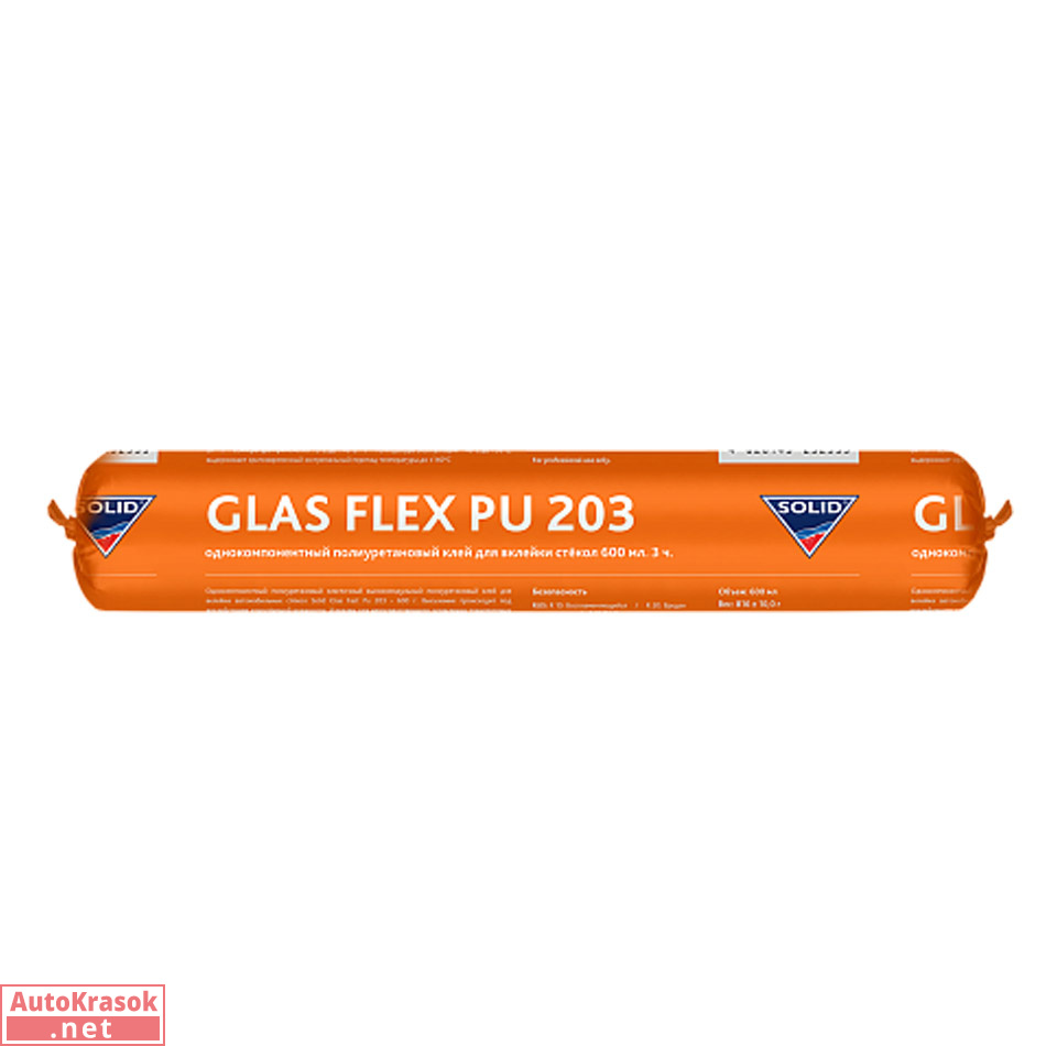 Клей 1К полиуретановый GLAS FLEX PU 203, для вклейки стёкол, 3-х часовой, 600 мл, 376.0603.3, SOLID