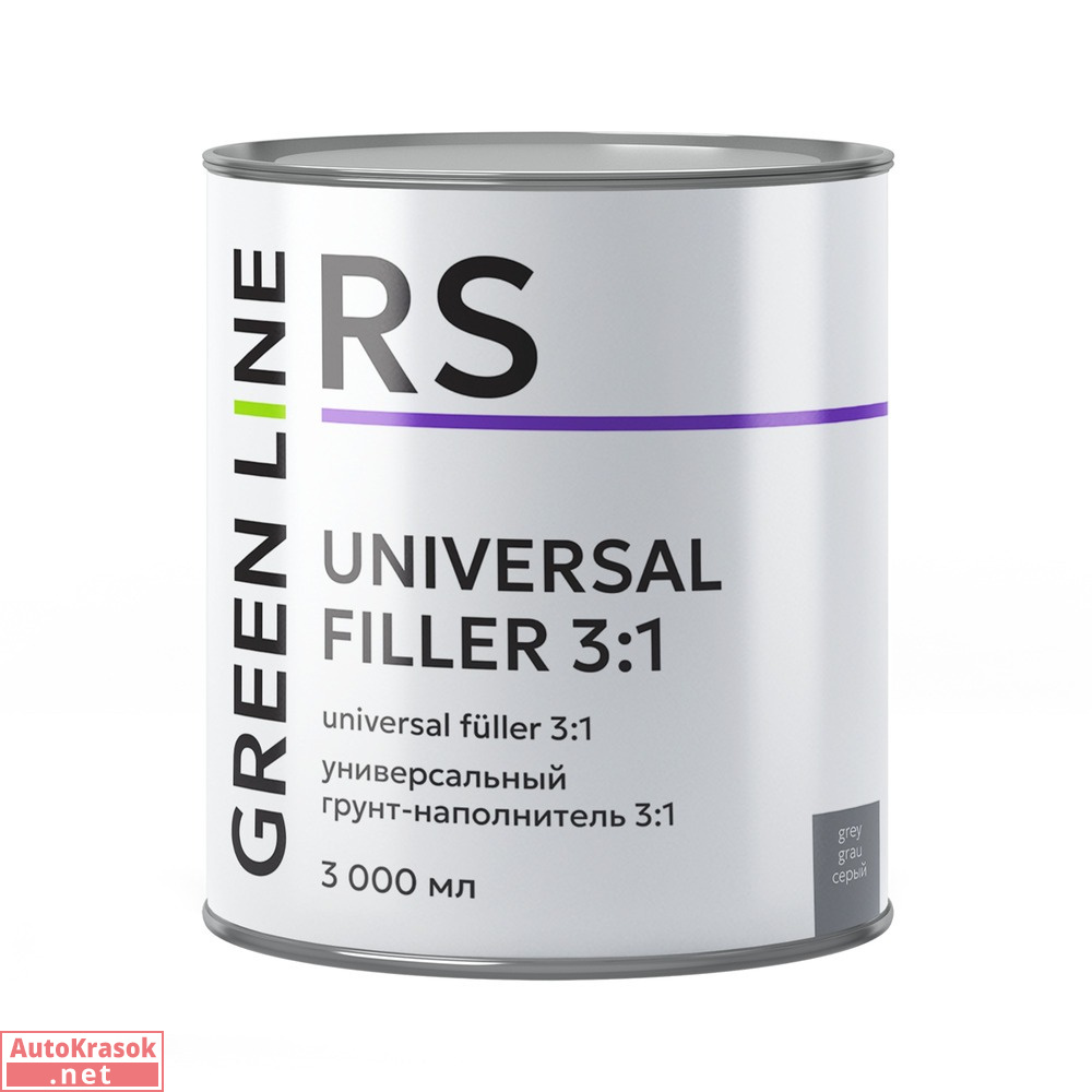 Грунт-наполнитель универсальный UNIVERSAL FILLER 3:1, серый, 3 л (отв. отдельно), 30RS – 3000 – UF - gray, Green Line