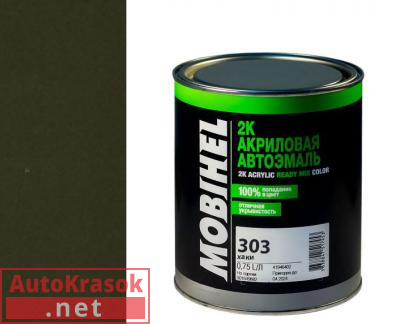Краска 303 хаки, 2К Автоэмаль акриловая Мобихел, 0.75 л, 41843602 MOBIHEL