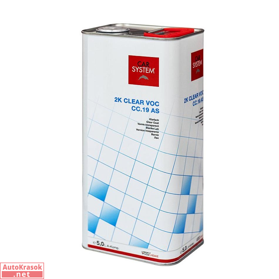 Лак акриловый прозрачный 2K VOC CC.19 AS, канистра 5 л (без отвердителя), CarSystem