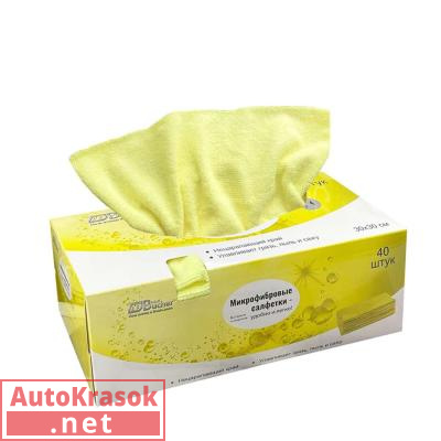 Салфетка из микрофибры в диспенсере, 30*30 см, цвет желтый, 200 гр., 40 шт в коробке, 12.0077.40.Y, Adolf Bucher