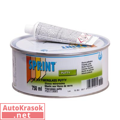P50 Шпатлевка Спринт со стекловолокном серая Tex, уп. 0,75л/1,11кг, P5011190G1, SPRINT ICR