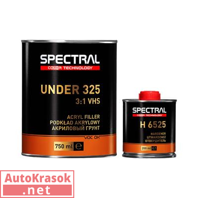 Грунт мокрый по мокрому Spectral Under 325 4+1, белый P1, 0,75+0,25 л (комплект) 87251, Novol