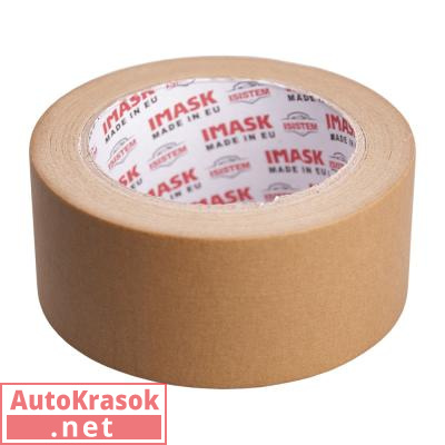 40м х 48мм Малярная бумажная клейкая лента IMASK коричневая 80°C, IS-IM-MT-48MM-40M-80C, ISISTEM