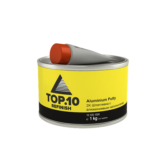2К Шпатлевка с алюминиевым наполнителем 1кг, с отвердителем, 10.105.1000, TOP.10