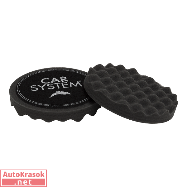 Рельефный полировальный круг Finish Waffle Foam Black AH, черный мягкий, 145 мм (1шт), CarSystem