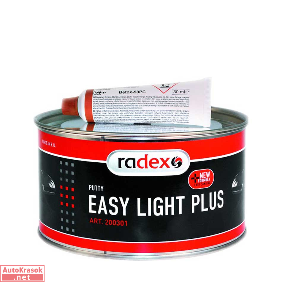 Легкая шпатлевка EASY LIGHT PLUS, с отвердителем, 1 л, 200301, RADEX