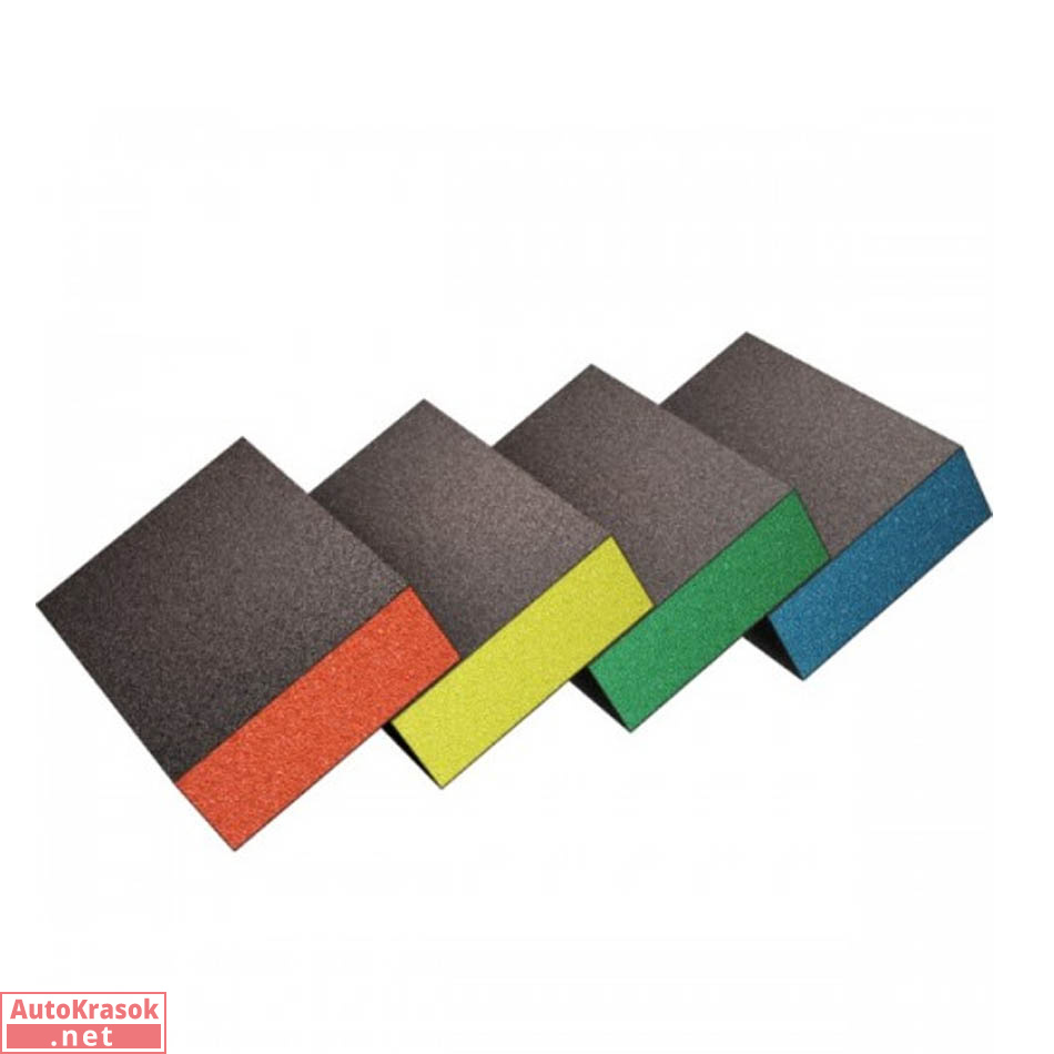 Губка 4-стороняя siasponge block 7991, 69*98*26 мм, Superfine, зеленая (упак. 20 шт), SIA