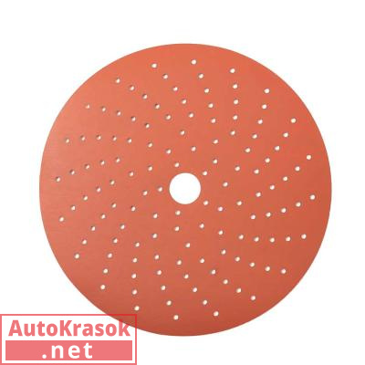 Шлифовальный круг 518 Orange Ceramic, D=150 мм, мультидырочный, P180 (упак 50шт), 518.150.180.LC, Sandwox