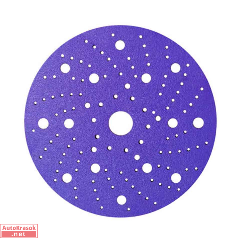 Шлифовальный круг на пленочной основе 328 PLUS Purple Zirconia Multi holes, D=150 мм, Р180 (упак 50ш, Sandwox