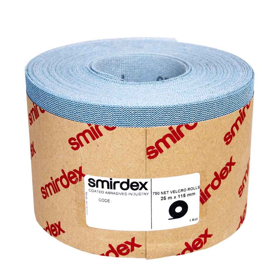 Шлифовальный рулон, сетка Net 750, на липучке (velcro), 115 мм*25 м, P60, 750412060, SMIRDEX
