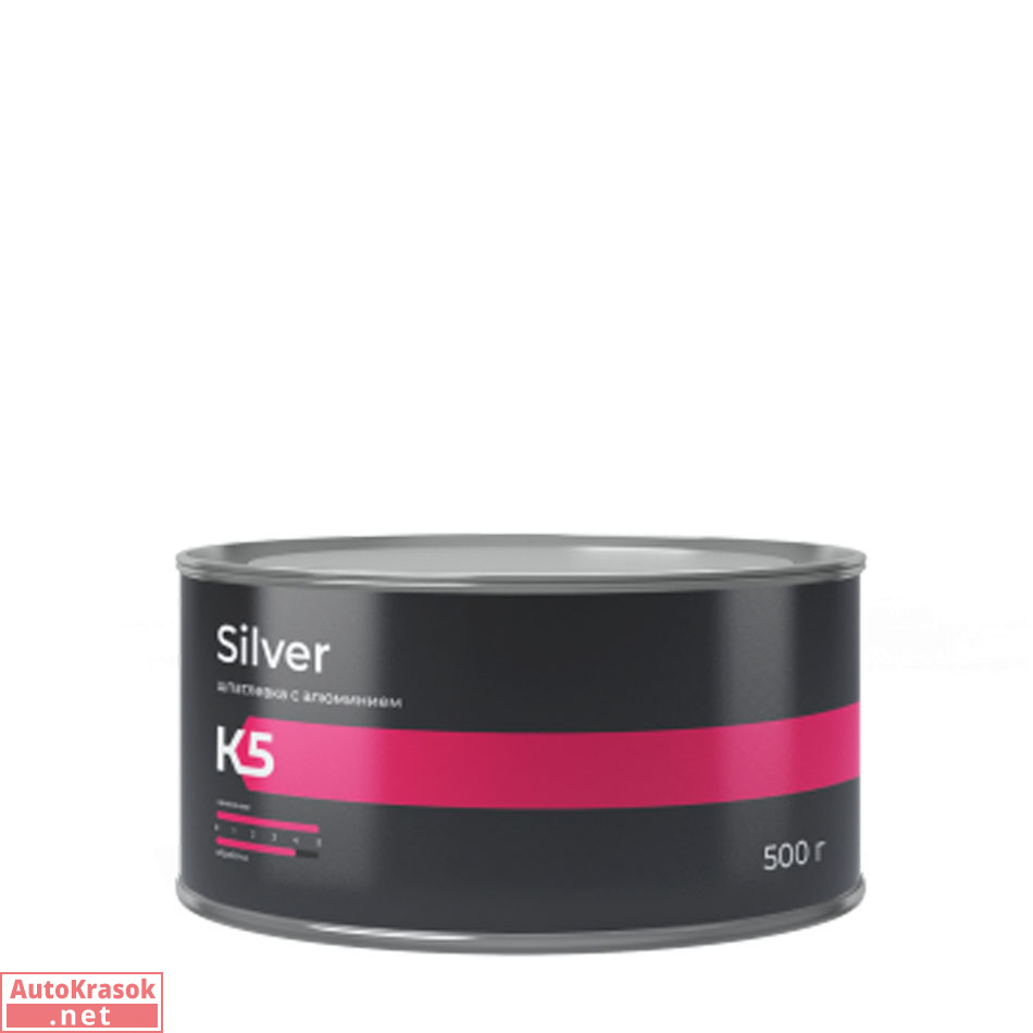 Шпатлевка Silver с алюминием, 500 г, 647.0500.50, K5
