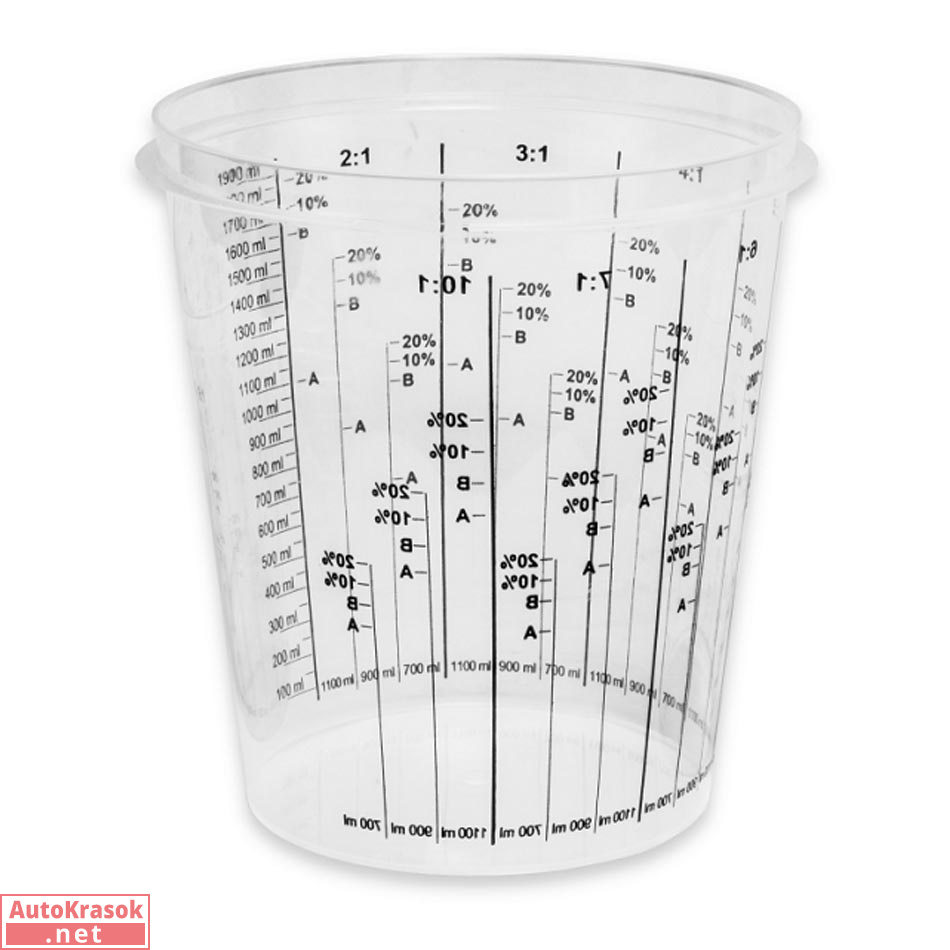 Емкость пластиковая для смешивания красок (2.3 л; 100 шт.), 1.4021.2300, NO BRAND