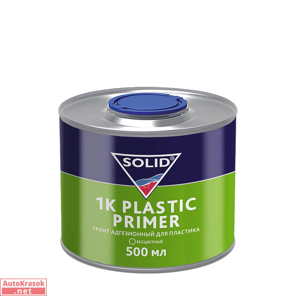 Грунт адгезионный для пластика 1K PLASTIC PRIMER, прозрачный, 0,5 л, 335.0501, SOLID