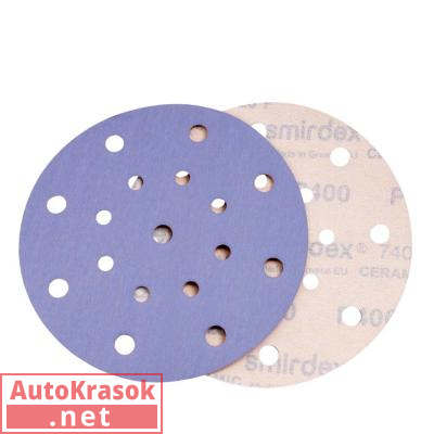 Шлифовальный круг Ceramic 740, D=150 мм, 17 отверстий, P40, 740411040, SMIRDEX