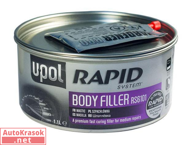 RAPID Мультифункциональная быстросохнущая шпатлевка Серый 1,1л, RS6101, U-POL