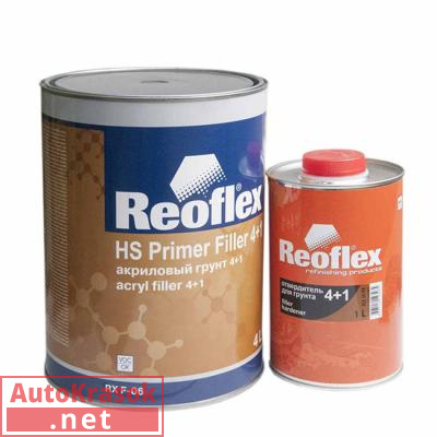 Грунт-выравниватель Primer Acryl Filler 4+1, серый, 4+1л (комплект) RX F-06, REOFLEX