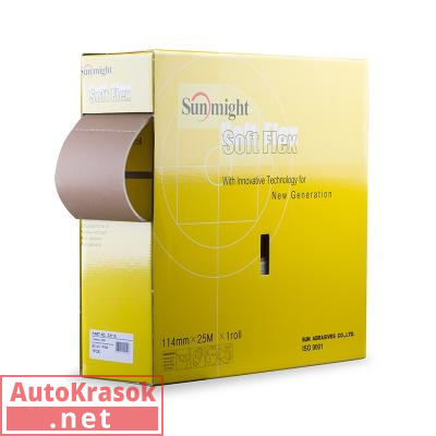 Шлифовальная бумага GOLD B312T Soft Flex перфорированный рулон 114мм х 25м, 200 шт. 114 х 125мм P100, 32107, SUNMIGHT
