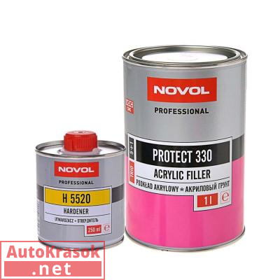 Грунт 5+1 Протект 330 Новол белый, 1+0,2 л (комплект) 37331, Novol