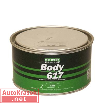 Шпатлевка 617 Nano Fiber Proline зеленая Боди, уп. 1 кг, 6170600001, Body HB