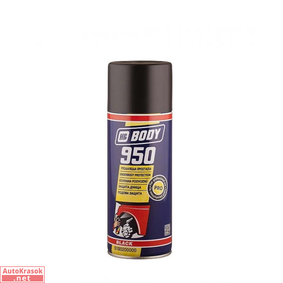 Антигравий каучуковый 950 Black, черный, аэрозоль 0,4 л, 5100200000, Body HB