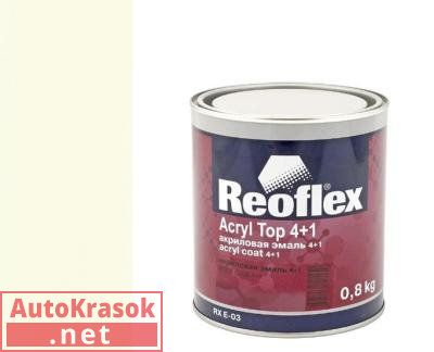Краска акриловая эмаль 4+1 белая 040, 0,8 кг,  REOFLEX
