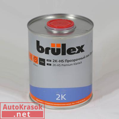 Лак 2K HS Прозрачный Премиум/Premium, 1 л, 30000501, BRULEX