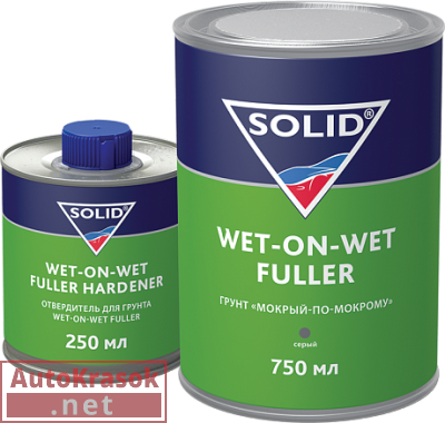 Грунт Солид CLASSIC WETONWET FULLER мокрый по мокрому, серый. 0,75+0,25л 7501.0250, SOLID