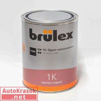 Грунт-наполнитель 1K, серый, 1 л 02049503, BRULEX