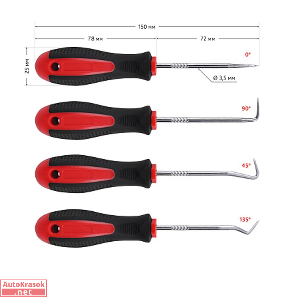 Набор крюков и шила HOOK AND AWL SET, 4 предмета, SOLID
