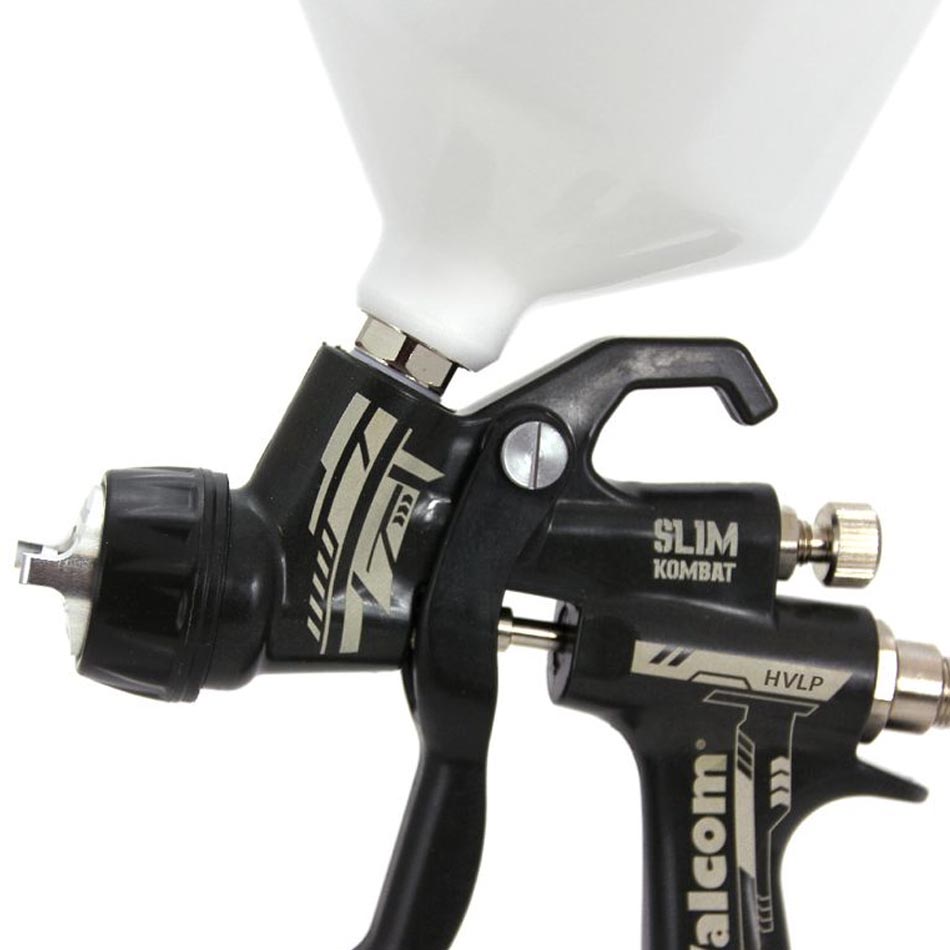 Краскопульт SLIM KOMBAT HVLP, бачок 0,68 л, дюза 1.3 мм, Walcom