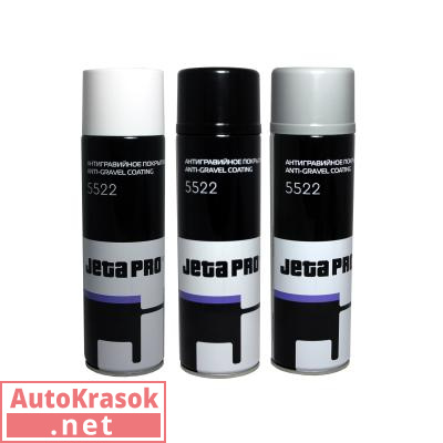 Антигравийное покрытие ANTI-GRAVEL COATING каучуковое, цвет черный, в баллоне, 0,5 л, 5522 black, Jeta Pro