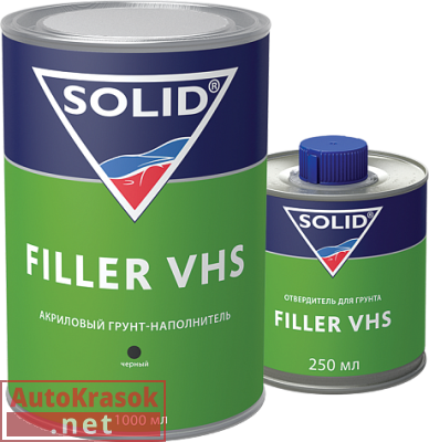 Грунт-наполнитель FILLER VHS LOW VOC 4:1 черный, 1+0,25 л (комплект) 332.1504, SOLID