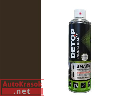 Краска Эмаль алкидная глянцевая №8, High Gloss Enamel, RR 32 Темно-коричневый, аэрозоль 650 мл, DTI-A07774 DETOP