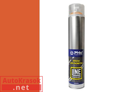 Краска Краска для разметки, PHV line Marker, RAL2009 Оранжевый, аэрозоль, 1000 мл, PHV-A07822 DETOP