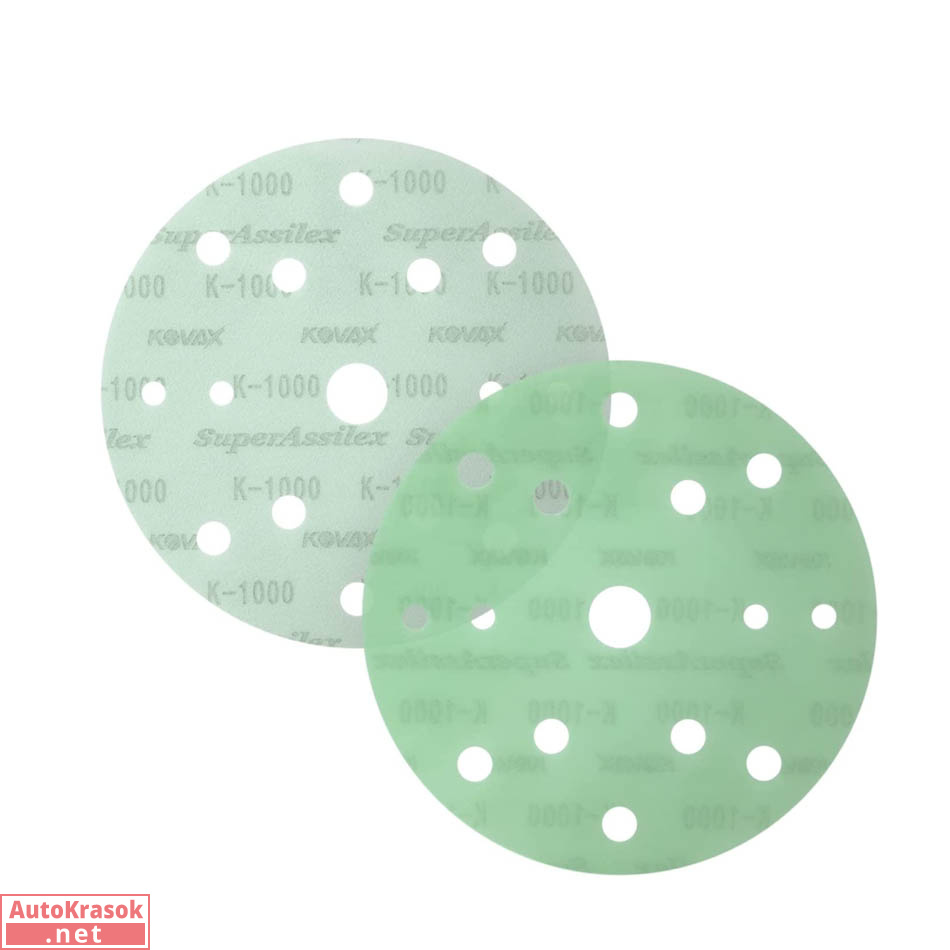 Шлифовальный круг Superassilex Lime K1000, диаметр 152 мм, 15 отверстий, 1932527, Kovax