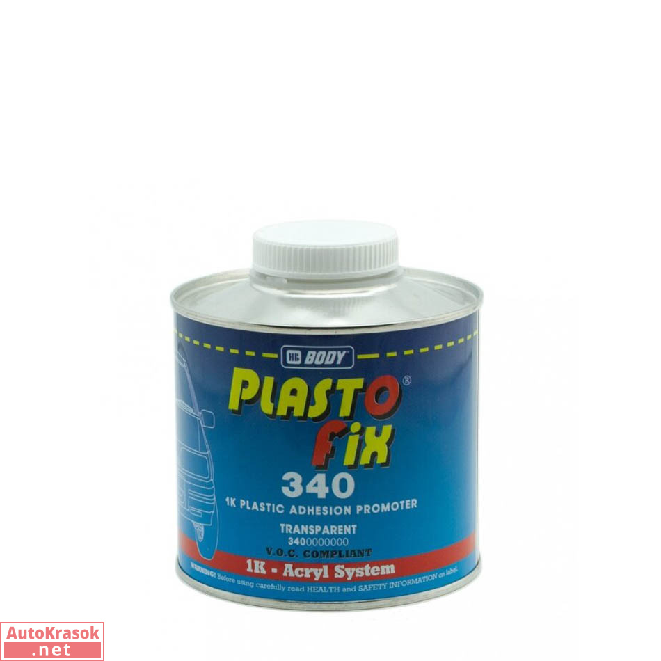 Грунт 1К для пластика Plasto Fix 340, прозрачный, 0,5 л, Body HB
