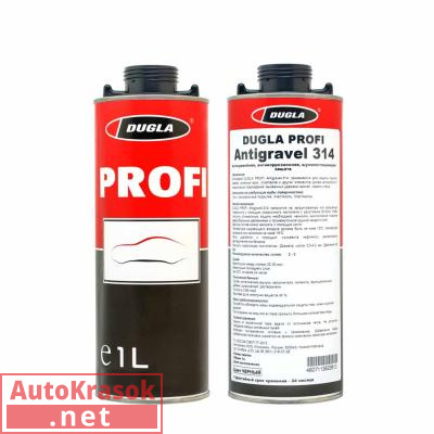 Антигравий каучуковый DUGLA PROFI 314, черный, евробаллон 1 л, DP030701, Dugla