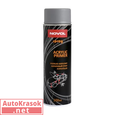 Грунт акриловый Acrylic Primer, спрей серый, 500 мл 34402, Novol
