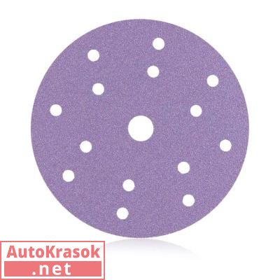 Шлифовальный круг 740 Ceramic, D=150 мм, 15 отверстий, P 40, 740415040, SMIRDEX