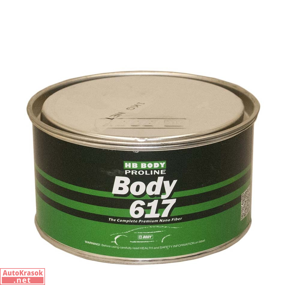 Шпатлевка 617 Nano Fiber Proline зеленая Боди, уп. 1 кг, Body HB