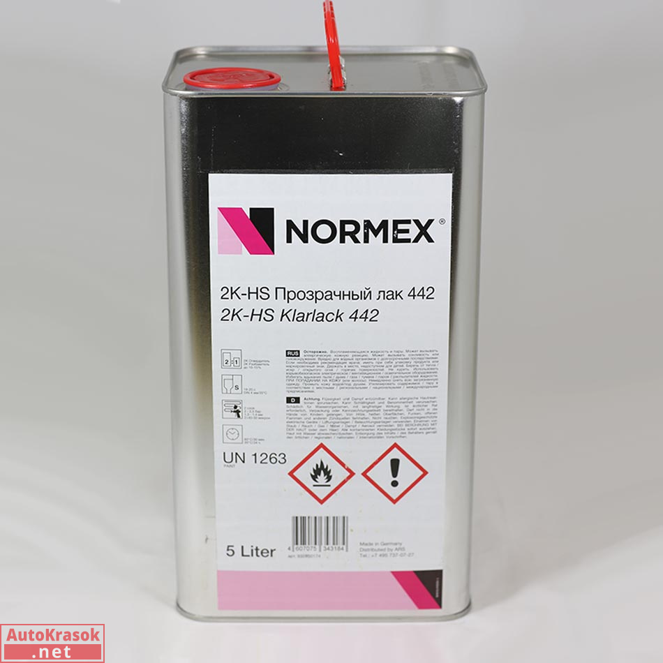 2К HS Прозрачный лак 442, 5л, Normex