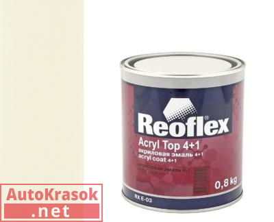 Краска акриловая эмаль 4+1 белая 201, 0,8 кг,  REOFLEX